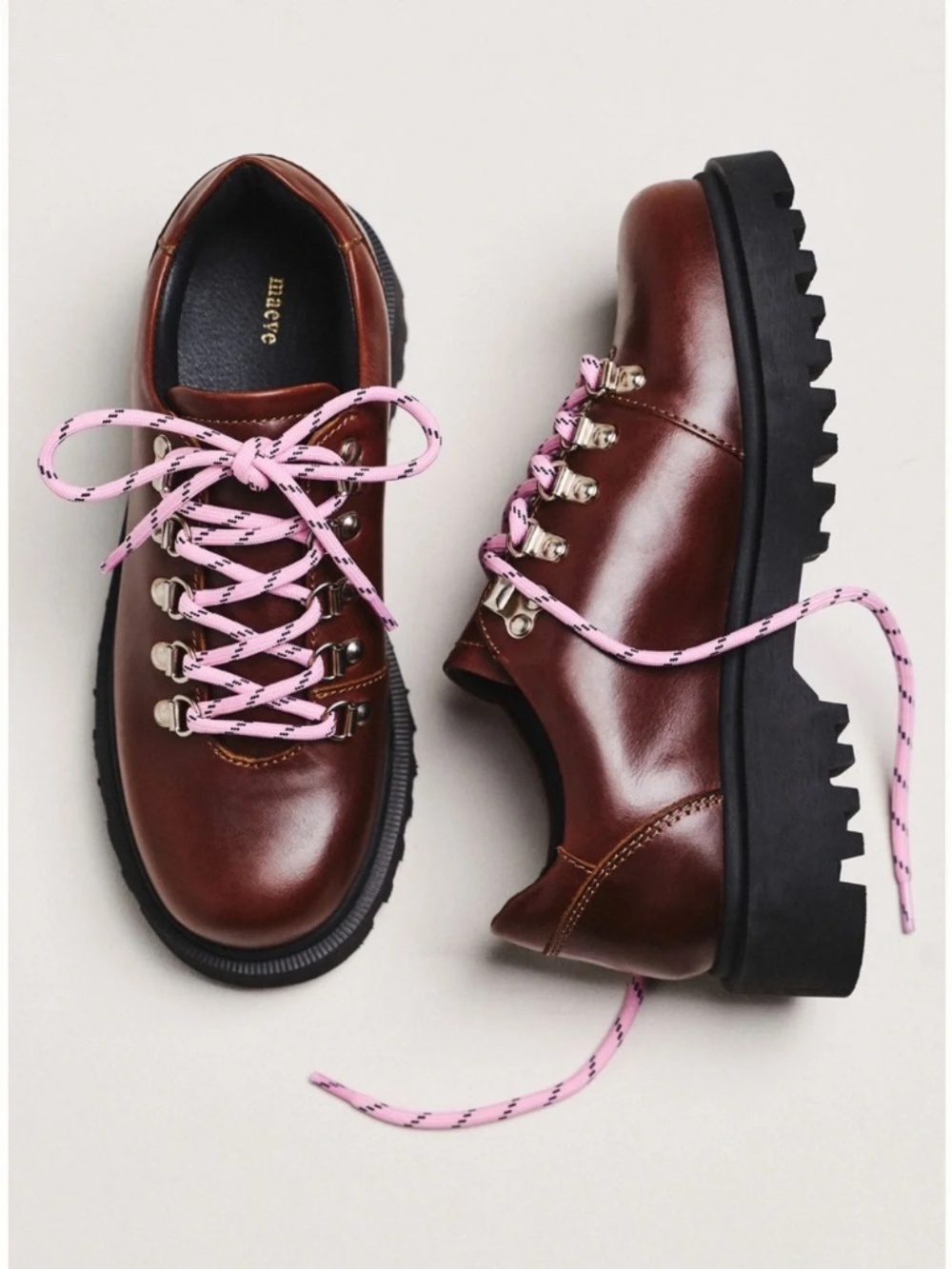 Anthropologie Maeve Lace-Up Low Hiker Shoes in Brown EUR 36 NIB